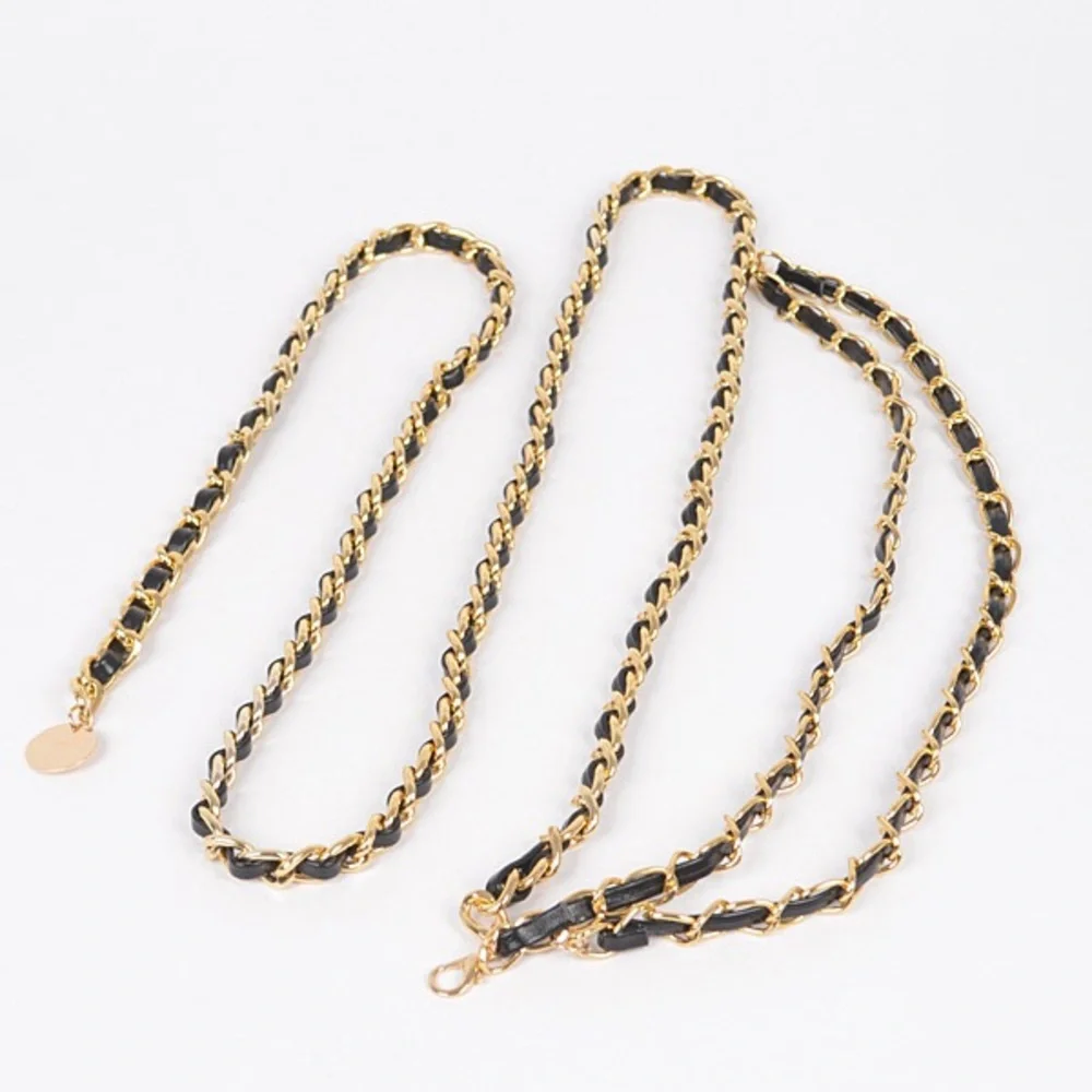 Plus Size Vegan Leather Chain Statement Belt
